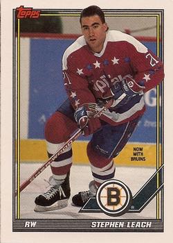 #100 Steve Leach - Boston Bruins - 1991-92 Topps Hockey