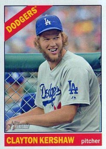 #100a Clayton Kershaw - Los Angeles Dodgers - 2015 Topps Heritage Baseball