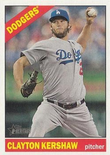 #100c Clayton Kershaw - Los Angeles Dodgers - 2015 Topps Heritage Baseball