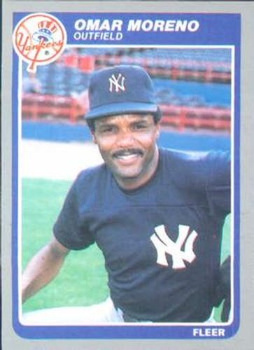 #136 Omar Moreno - New York Yankees - 1985 Fleer Baseball