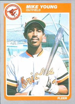 #195 Mike Young - Baltimore Orioles - 1985 Fleer Baseball
