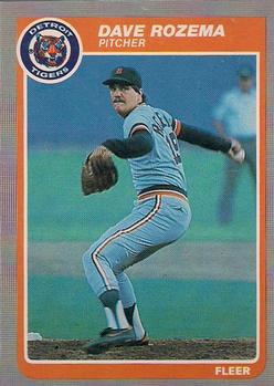 #21 Dave Rozema - Detroit Tigers - 1985 Fleer Baseball