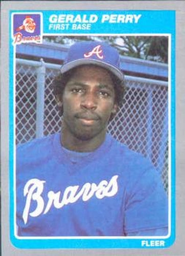 #338 Gerald Perry - Atlanta Braves - 1985 Fleer Baseball