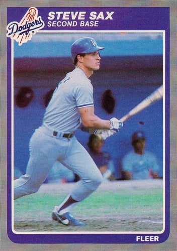 #384 Steve Sax - Los Angeles Dodgers - 1985 Fleer Baseball