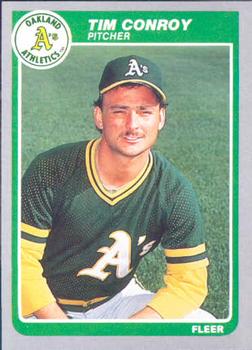 #421 Tim Conroy - Oakland Athletics - 1985 Fleer Baseball