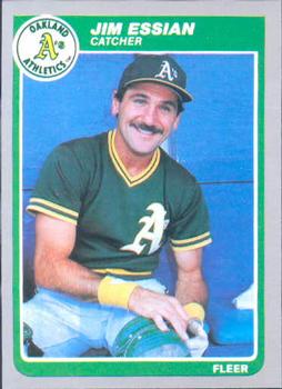 #423 Jim Essian - Oakland Athletics - 1985 Fleer Baseball