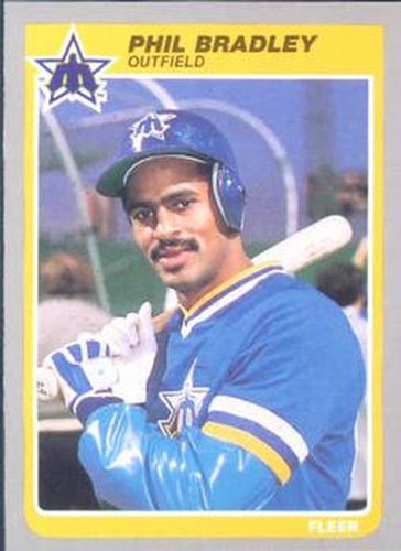 #486 Phil Bradley - Seattle Mariners - 1985 Fleer Baseball