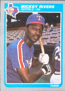 #565 Mickey Rivers - Texas Rangers - 1985 Fleer Baseball