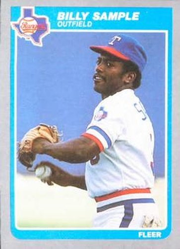 #566 Billy Sample - Texas Rangers - 1985 Fleer Baseball