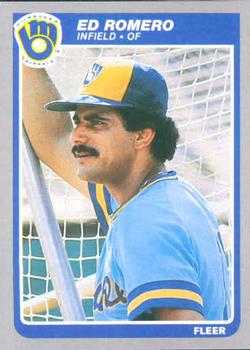 #593 Ed Romero - Milwaukee Brewers - 1985 Fleer Baseball