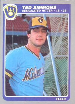 #596 Ted Simmons - Milwaukee Brewers - 1985 Fleer Baseball