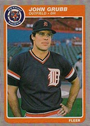#9 John Grubb - Detroit Tigers - 1985 Fleer Baseball