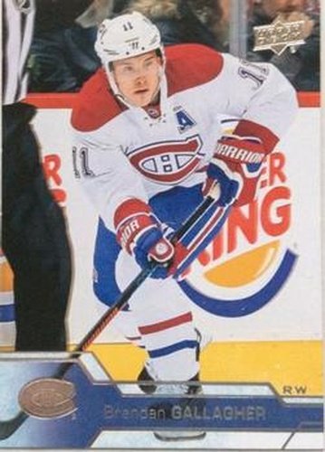 #101 Brendan Gallagher - Montreal Canadiens - 2016-17 Upper Deck Hockey