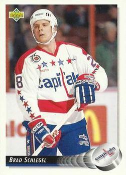 #101 Brad Schlegel - Washington Capitals - 1992-93 Upper Deck Hockey