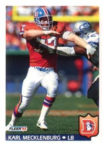 #101 Karl Mecklenburg - Denver Broncos - 1992 Fleer Football
