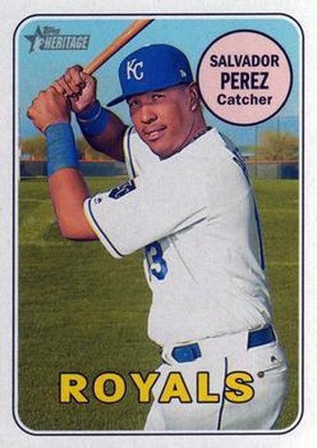 #101 Salvador Perez - Kansas City Royals - 2018 Topps Heritage Baseball