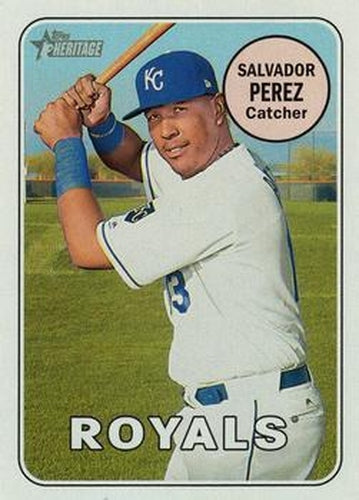 #101b Salvador Perez - Kansas City Royals - 2018 Topps Heritage Baseball