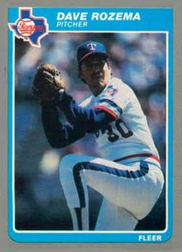 #U-91 Dave Rozema - Texas Rangers - 1985 Fleer Update Baseball