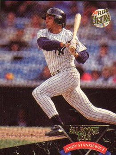 #2 Andy Stankiewicz - New York Yankees - 1992 Ultra Baseball - All-Rookie Team