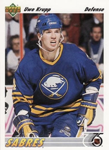 #102 Uwe Krupp - Buffalo Sabres - 1991-92 Upper Deck Hockey