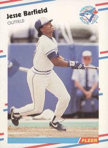 #102 Jesse Barfield - Toronto Blue Jays - 1988 Fleer Baseball