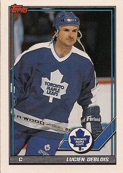 #102 Lucien DeBlois - Toronto Maple Leafs - 1991-92 Topps Hockey