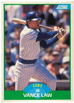 #102 Vance Law - Chicago Cubs - 1989 Score Baseball