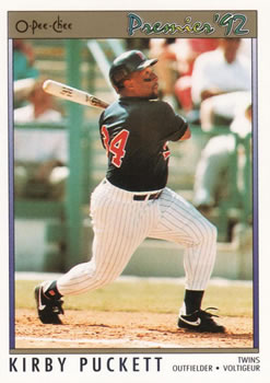 #102 Kirby Puckett - Minnesota Twins - 1992 O-Pee-Chee Premier Baseball