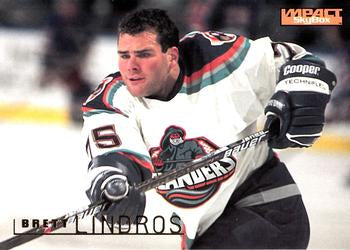 #102 Brett Lindros - New York Islanders - 1995-96 SkyBox Impact Hockey
