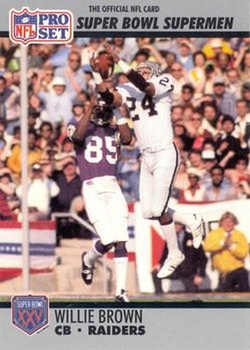 #102 Willie Brown - Oakland Raiders - 1990-91 Pro Set Super Bowl XXV Silver Anniversary Football
