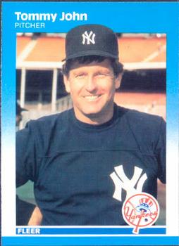 #102 Tommy John - New York Yankees - 1987 Fleer Baseball