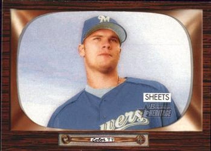 #102 Ben Sheets - Milwaukee Brewers - 2004 Bowman Heritage Baseball