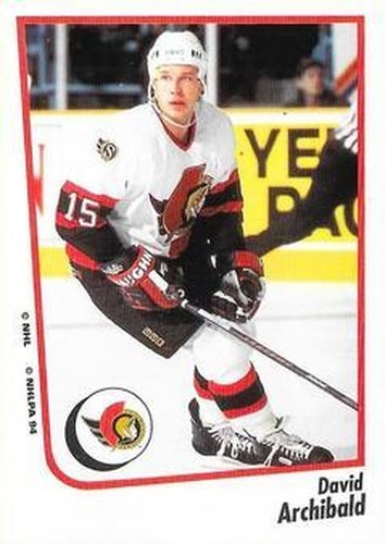 #102 Dave Archibald - Ottawa Senators - 1994-95 Panini Hockey Stickers