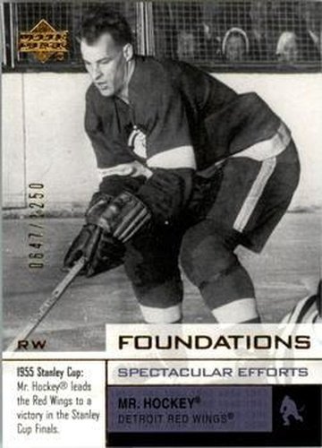 #102 Gordie Howe - Detroit Red Wings - 2002-03 Upper Deck Foundations Hockey