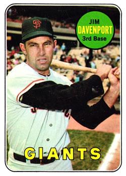 #102 Jim Davenport - San Francisco Giants - 1969 Topps Baseball