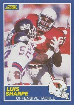 #102 Luis Sharpe - Phoenix Cardinals - 1989 Score Football