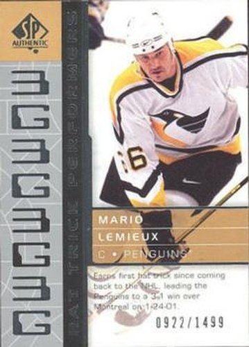 #102 Mario Lemieux - Pittsburgh Penguins - 2002-03 SP Authentic Hockey