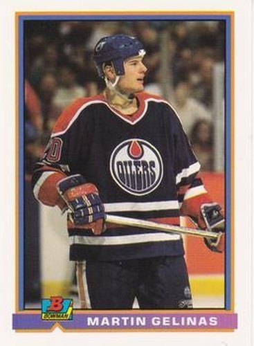 #102 Martin Gelinas - Edmonton Oilers - 1991-92 Bowman Hockey