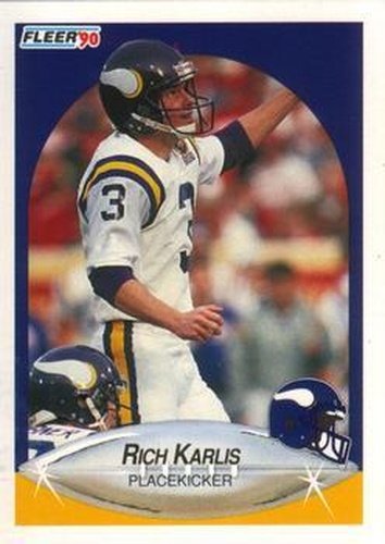 #102 Rich Karlis - Minnesota Vikings - 1990 Fleer Football