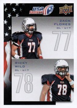 #102 Zack Flores / Ricky Wild - USA - 2014 Upper Deck USA Football