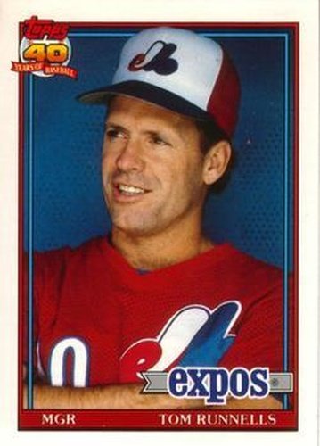#103T Tom Runnells - Montreal Expos - 1991 Topps Traded Baseball