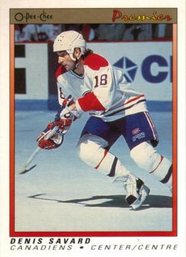 #103 Denis Savard - Montreal Canadiens - 1990-91 O-Pee-Chee Premier Hockey