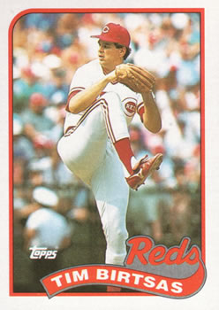 #103 Tim Birtsas - Cincinnati Reds - 1989 Topps Baseball