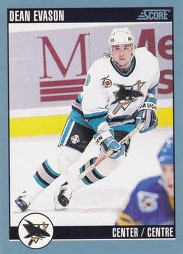 #103 Dean Evason - San Jose Sharks - 1992-93 Score Canadian Hockey