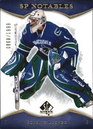 #103 Roberto Luongo - Vancouver Canucks - 2007-08 SP Authentic Hockey