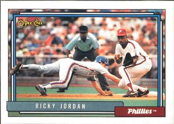 #103 Ricky Jordan - Philadelphia Phillies - 1992 O-Pee-Chee Baseball