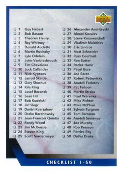 #103 Checklist 1-103 - 1993-94 Upper Deck Hockey