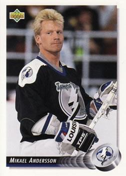 #103 Mikael Andersson - Tampa Bay Lightning - 1992-93 Upper Deck Hockey