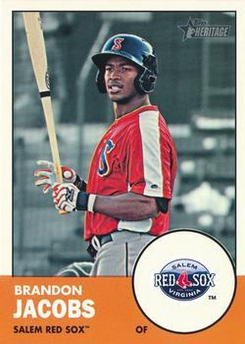 #103 Brandon Jacobs - Salem Red Sox - 2012 Topps Heritage Minor League Baseball