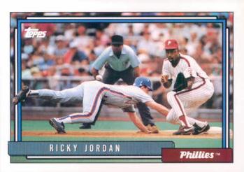 #103 Ricky Jordan - Philadelphia Phillies - 1992 Topps Baseball